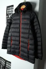W(L) 永遠Outdoor パディング アウター ジャケット ダックダウン ブラック ロング ダウン -15B18