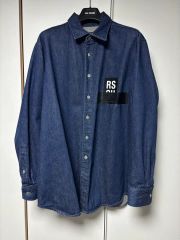 美品 ラフシモンズ ロゴパッチ コットンブレンドチェックシャツ XXL 