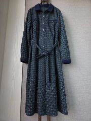 着物リメイク 大島紬ピンタックシャツワンピース - メルカリ