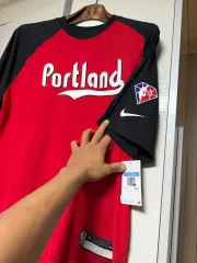 (海外M) NIKE NBA ポートランド 選手用支給用 75周年 半袖 シューティング ウォームアップセット