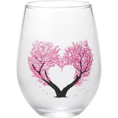 【新品・2営業日で発送】丸モ高木陶器 冷感 フリーグラス ハート桜 J0752-048-15