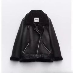 新品 ZARA ダブルフェイス フェイクレザージャケット - メルカリ