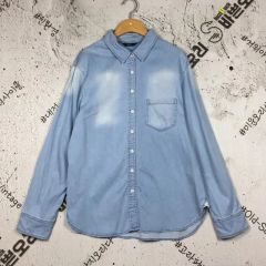 24SS Loungedress ペイントデニムシャツ オーバーサイズ ゆったり 