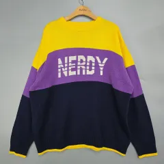ノルディ(Nerdy) バイカラー ロゴ ニット Lのサムネイル
