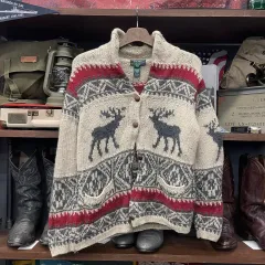 ポロラルフローレン ノルディック ハンドニット シカ柄 カウチンニット カーディガンのサムネイル