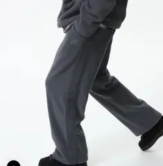 ニードルズ ユニクロ フリース ワイドパンツ(ロング) ダークグレー S