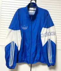 古着 80s adidas BIG ロゴ ジャケット パーカー 青 スポーツ - メルカリ