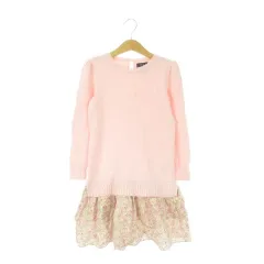 ポロ ラルフローレン POLO RALPH LAUREN ドッキングワンピース 子ども服（女の子用） 6 ピンク 長袖 花柄 ラウンドネック /CK16 ■ECA004