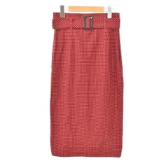 ザラ ZARA trf collection タイトスカート ロング チェック S 赤 レッド ■GY58