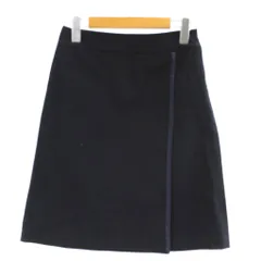 ユナイテッドアローズ UNITED ARROWS スカート ひざ丈 デニムスカート 36 紺 ネイビー ラップ風 無地  /GP ■ECC001
