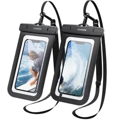 新品 UGREEN スマホ 防水ケース【2枚セット】 完全防水 顔認証 IPX8認証 水中撮影 高透過率 ストラップ付き 押しやすいボタン 通話 小物管理 お風呂 海 プール 水泳 温泉 iPhone15シリーズ/ iPhone14シリーズ/iPhone13シ