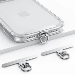 スマホ ストラップ ホルダー ステンレス製 2枚入り 首掛け 落下紛失防止 薄型0.2mm 金具 充電影響なし 10kg耐荷重 丈夫 両手解放 斜め掛け 軽量 頑丈 アイホン アンドロイド iPhone 17e 17 Air 16e 16 15 14 plus
