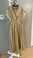 1回着用 ザラ ベージュ ロング シャツ ONE PIECE