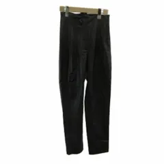ザラ ZARA レザーパンツ フェイクレザー テーパード XS 黒 ブラック /XZ ■ECC002