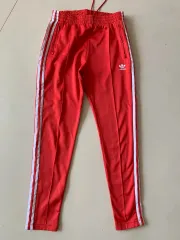 ユニセックス adidas アディダス オリジナルス トラック パンツ レッド S ジャージ スリムフィット 3本線パンツ