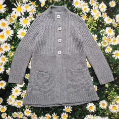 jacadi グレー ニット カーディガン キッズ 4y