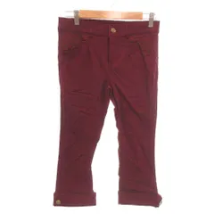 アクシーズファム axes femme パンツ スラックス L 紫 パープル ロールアップ クロップド丈 レース装飾 /YJ ■GY60