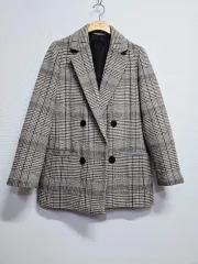 VOV ボブ CHECK ダブルブレスト ウール混 ウールブレンド ジャケット