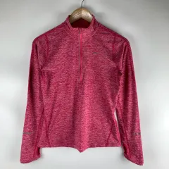 ナイキ ドライフィット ピンク ハーフジップ 長袖Tシャツ S 251102