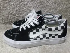265 VANS オールドスクール CHECK スニーカー ブラック 中古 靴