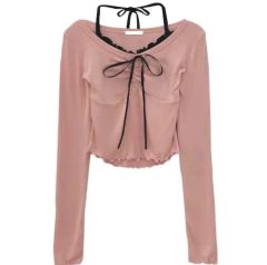 新品タグ付】PAMEO POSE UMBRO レースアップトップ ピンク - メルカリ
