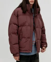新品(XL)vivastudio ナイロン パファー ダックダウン ショートダウン バーガンディのサムネイル