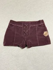 Patrizia Pepe コーデュロイ ハーフパンツ PURPLE パープル レースアップ デザイン