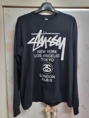 XL STUSSY ステューシー フットボールシャツ ロンT 長袖 黒 新品