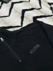 S SCULPTOR スカルプター クロップド ハーフジップ スウェット / ブラック / 起毛のサムネイル
