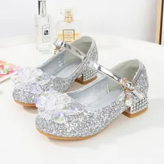 ☆ シルバー ☆ 30（19cm） ☆ フォーマルシューズ ラメグリッター パンプス フォーマルシューズ 女の子 キッズシューズ 子供靴 ドレスシューズ くつ クツ キッズ 子ども 子供 こども ストラップ パンプス 入学式 卒業式 発表会 結婚式 お呼ばれ
