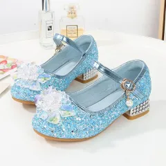 ☆ ブルー ☆ 34（21cm） ☆ フォーマルシューズ ラメグリッター パンプス フォーマルシューズ 女の子 キッズシューズ 子供靴 ドレスシューズ くつ クツ キッズ 子ども 子供 こども ストラップ パンプス 入学式 卒業式 発表会 結婚式 お呼ばれ