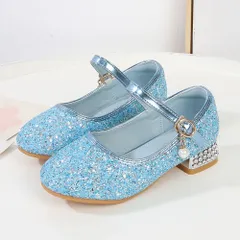 ☆ ブルー ☆ 34（21cm） ☆ フォーマルシューズ ラメグリッター パンプス フォーマルシューズ 女の子 キッズ シューズ フォーマル靴 子供靴 くつ クツ 子ども 子供 こども ストラップ パンプス ドレスシューズ 入学式 卒業式 発表会