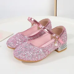 ☆ ピンク ☆ 38（23cm） ☆ フォーマルシューズ ラメグリッター パンプス フォーマルシューズ 女の子 キッズ シューズ フォーマル靴 子供靴 くつ クツ 子ども 子供 こども ストラップ パンプス ドレスシューズ 入学式 卒業式 発表会