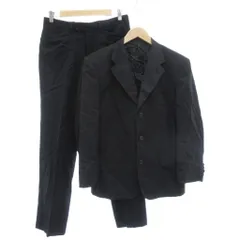 ポールスミス PAUL SMITH セットアップ スーツ ジャケット M パンツ S 黒 ブラック 無地 ノッチドラペル 背抜き ノータック /ML ■ECA001