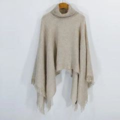 新品 高級 ミンク ビースヤーン 毛皮ケープ グレー系 リアルファー
