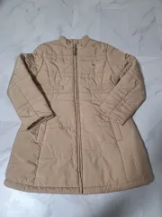 ベージュ キルティング ロング ジャケット キッズ