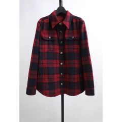 ドゥロワー　Drawer 春秋冬 コットン ブザム スタンドカラーシャツ　36 美品 ドゥロワー コットンブザム比翼スタンドカラーシャツ ブラウス