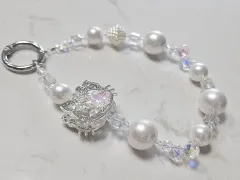 新品/*即発送* キラキラ hello kitty(ハローキティ) パール ビーズ キーホルダー バッグ チャーム 装飾