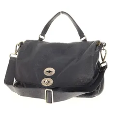 【中古】ザネラート ZANELLATO ポスティーナ シュリンクレザー 2WAY ショルダーバッグ ネイビー【W39xH23.5xD17】【メンズ】のサムネイル