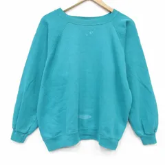 XL/古着 ヘインズ 長袖 スウェット メンズ 90年代 90s 無地 ラグラン クルーネック USA製 薄緑 26apr09
