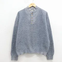 XL/古着 エルエルビーン 長袖 セーター メンズ 80年代 80s 大きいサイズ ヘンリーネック USA製 紺 霜降り【spe】 26apr09