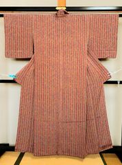 小紋　正絹　紬　よろけ縞　縦縞　着物　072tz 夏物_小紋〈黒・よろけ縞〉｜着物レンタルあき (来店着付け無料・全国