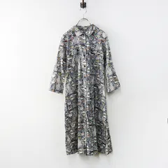 新品 ヒューマンウーマン HUMAN WOMAN リバティ LIBERTY シャツワンピース 2‖ネイビー系 ドレス ロング 前開き【2400014946062】のサムネイル