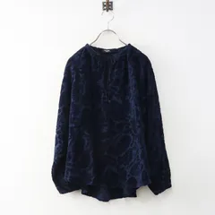 美品 2022 マーブルシュッド marble SUD ベロアLeaf プルオーバー＼ネイビー ブラウス リボン ベルベット【2400014929751】のサムネイル