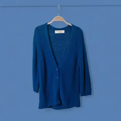 ZARA（ザラ）ニット ブルー（ブルー）カーディガン 7部