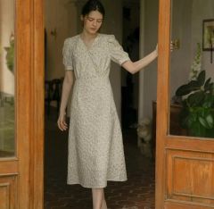 Rouje Paris Gabin ハート ワンピース 34 白 緑 ルージュ Rouje GABIN DRESS green 34 - メルカリ