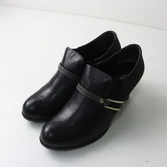 美品 バークレー BARCLAY レザースエードブーティ 23.5cm＼ブラック ショートブーツ シューズ【2400014938241】