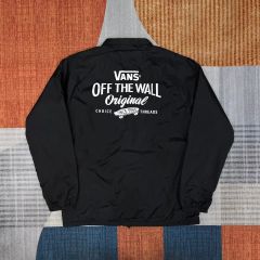 VANS ナイロン コーチジャケット チェッカーフラッグ ブラック S