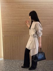 ollun オルン ボリュームストライプタックシャツ セットアップパンツ 