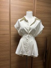 美品✨クリスチャンダダ バルーンスリーブストライプシャツ ボウタイ